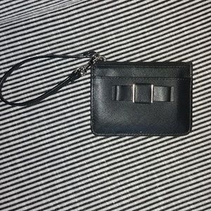 Coach black saffiano leather card holder/key holder.